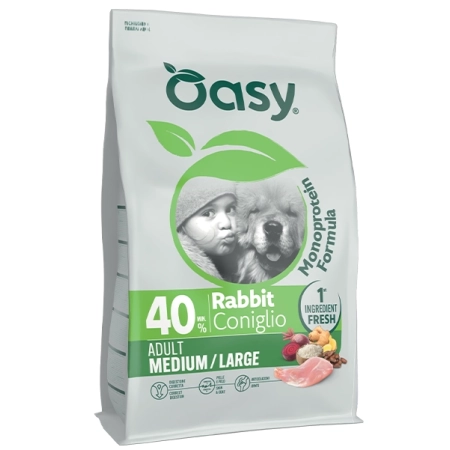 Oasy Monoprotein Adult M/L Królik 10kg
